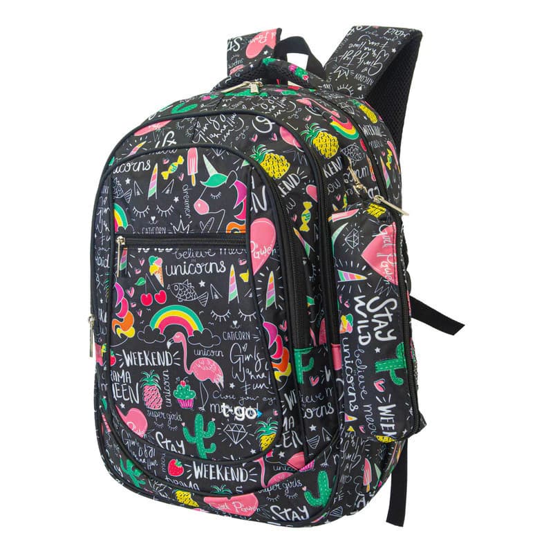 Mochila Escolar T-Go EB44 25L Impermeable + Cartuchera de Regalo