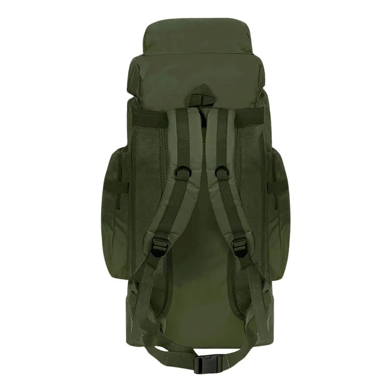 Mochila Táctica Mochilero Camping 70 Lts Reforzada Viaje — Verde / Liso