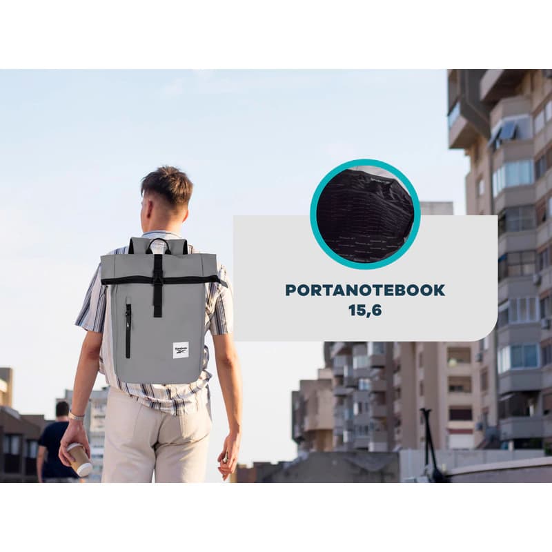 Mochila Reebok Roll Top Portanotebook 16L - Urbana Repelente al Agua
