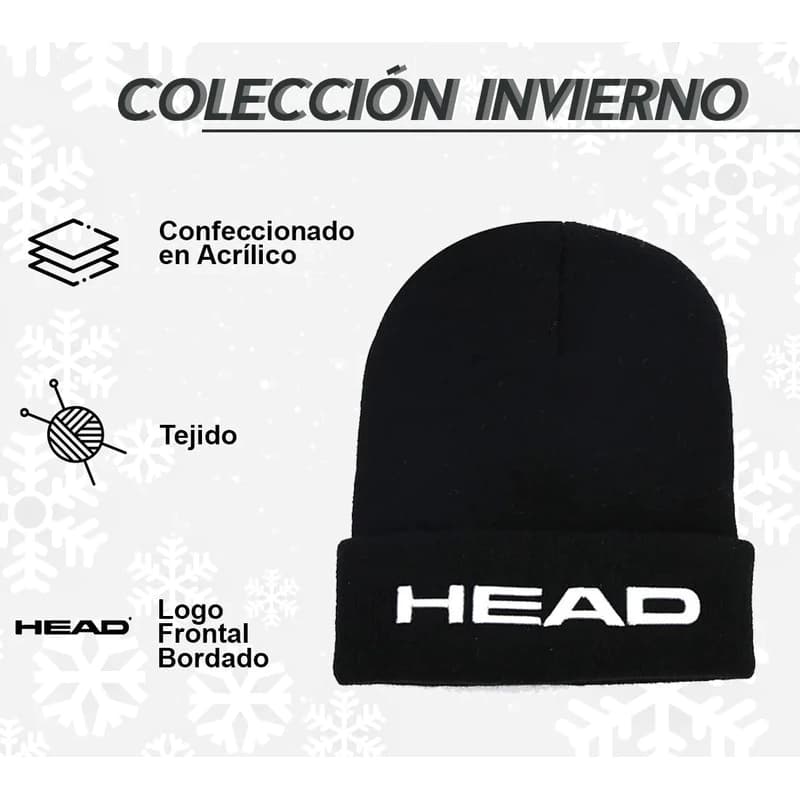 Gorro Head Fibra Acrílica Unisex Otoño Invierno 2025 — Abrigado y Cómodo — Gris Cod 12455 / Único
