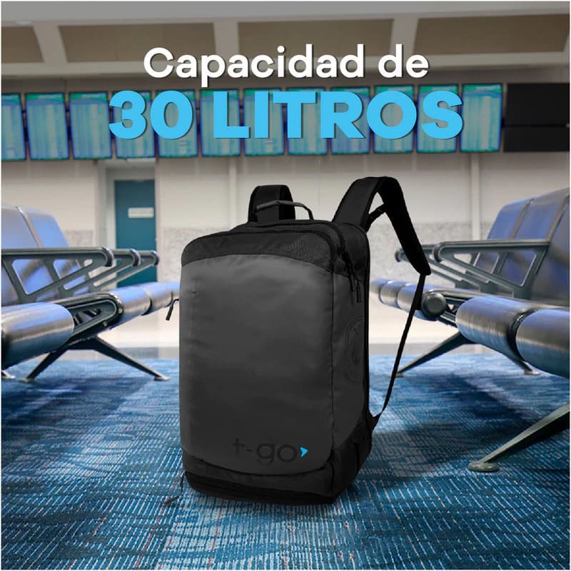 Mochila Porta Notebook Ejecutiva T-Go 2 en 1 Maletín Viaje 30L Apertura 180°