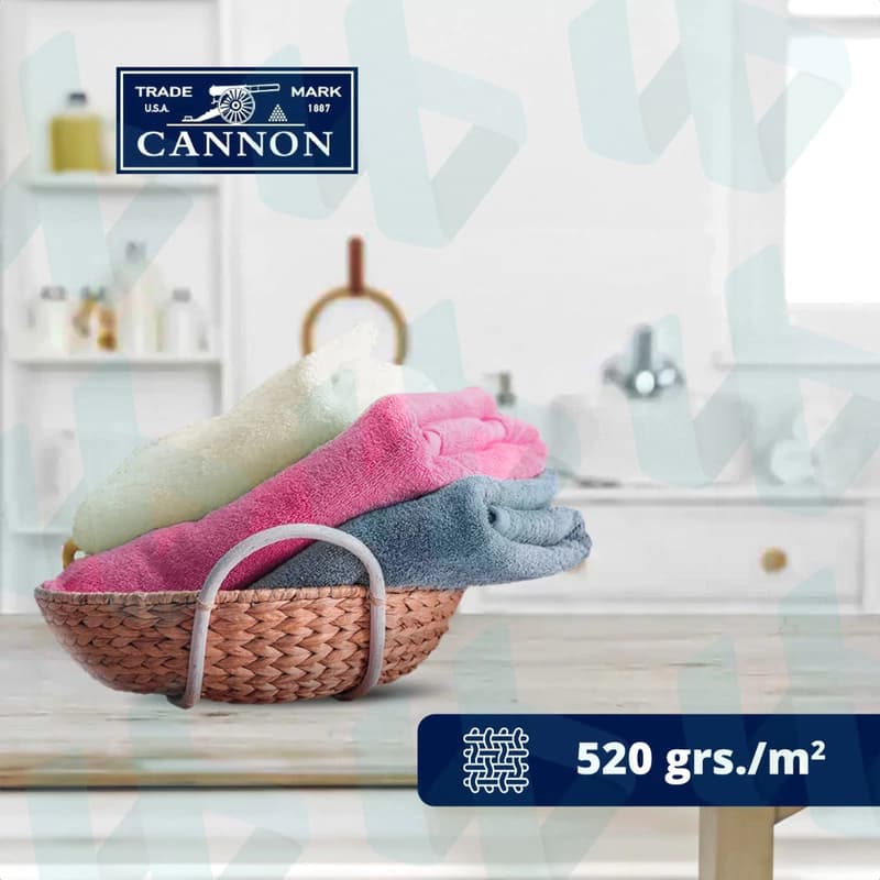 Set Toallón y Toalla Cannon 520g Algodón: suavidad y calidad premium — Vainilla / marron claro / Liso