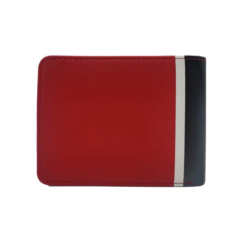 Billetera NBA de Cuero PU para Hombre — 14 Compartimientos, Color Rojo
