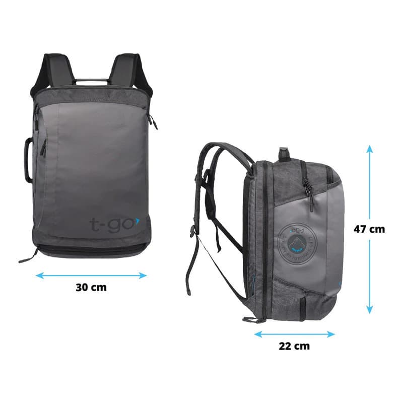 Mochila T-GO Ejecutiva 30 L con apertura 180° y porta notebook