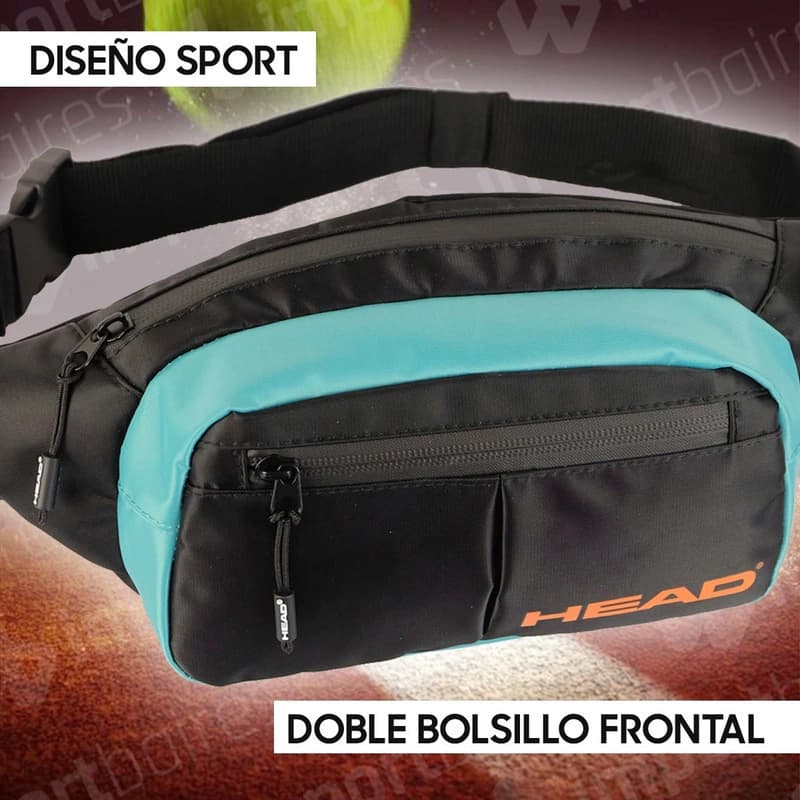 Riñonera Head deportiva doble bolsillo unisex tira ajustable 34 cm