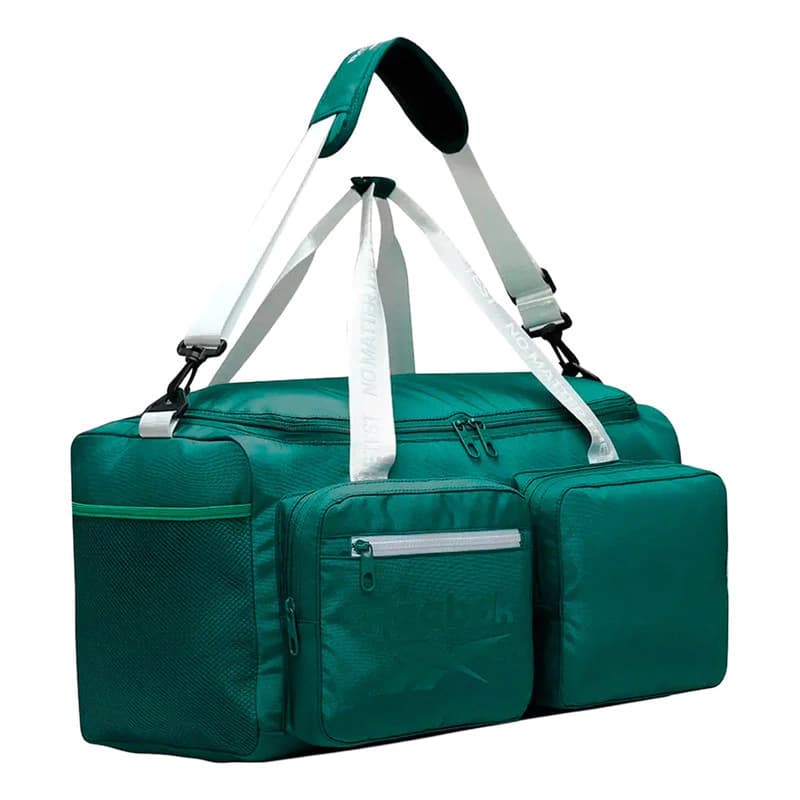 Bolso Reebok Deportivo Tira Desmontable Con 3 Bolsillos — Verde / Lisa