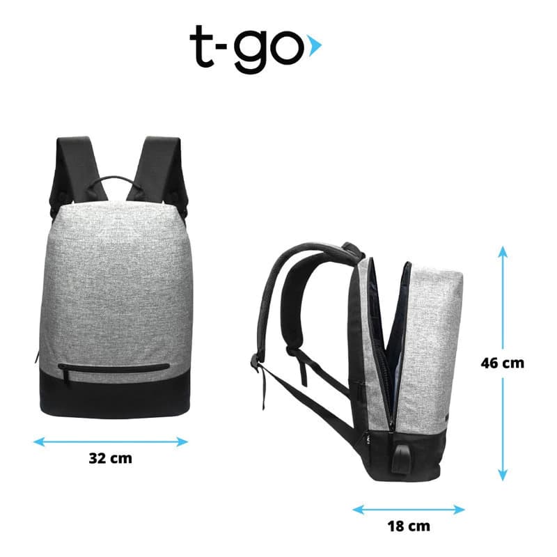 Mochila T-GO Urbana con Porta Notebook 15.6" Reforzada