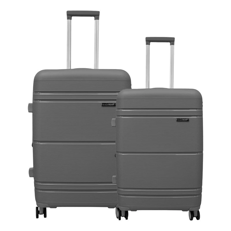 Set de Valijas Rígidas Bagcherry ABS Mediana 24" + Carry On 20" con Candado TSA — Gris 241 / Liso