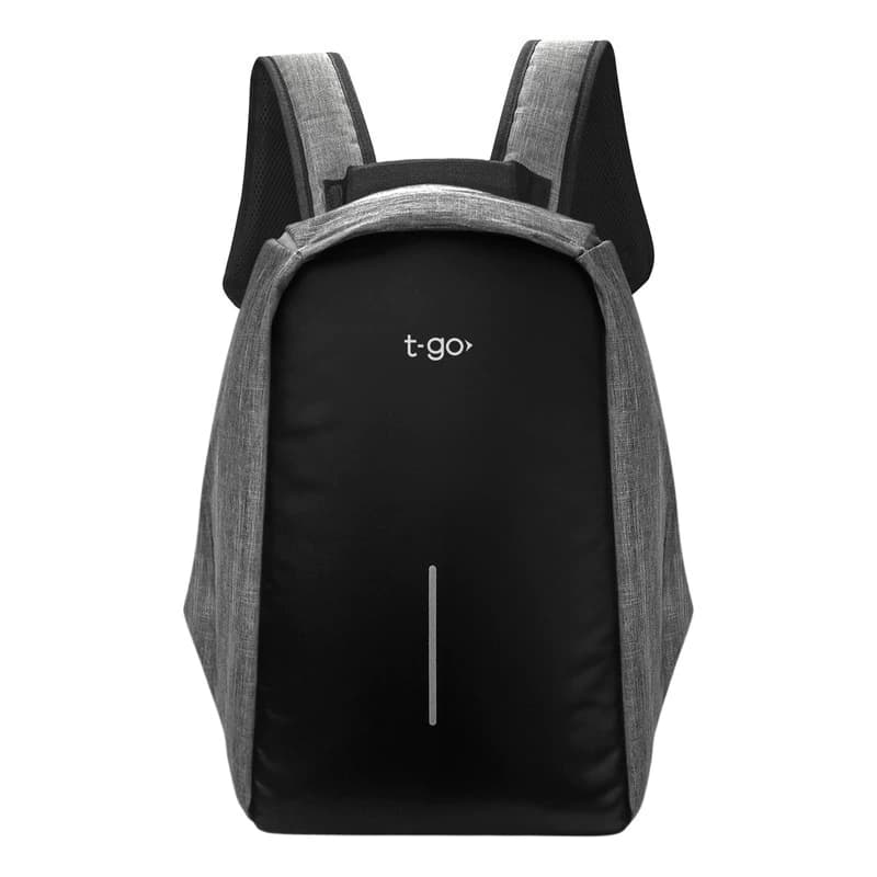 Mochila Antirrobo Urbana Smart Carga Con Puerto Usb Acolchada Notebook Tablet Celular Laptop 15.6 Hombre Mujer — Gris AB01 / Liso