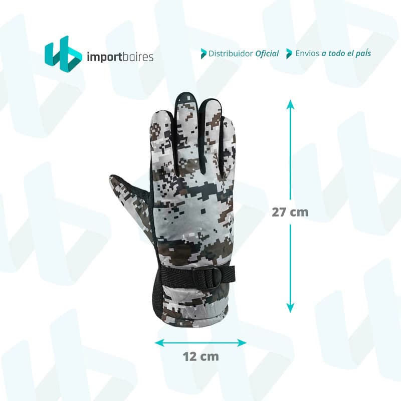 Guantes Térmicos Impermeables Invierno Forest — Nieve, Moto y Uso Urbano — Verde Camuflado / Unico
