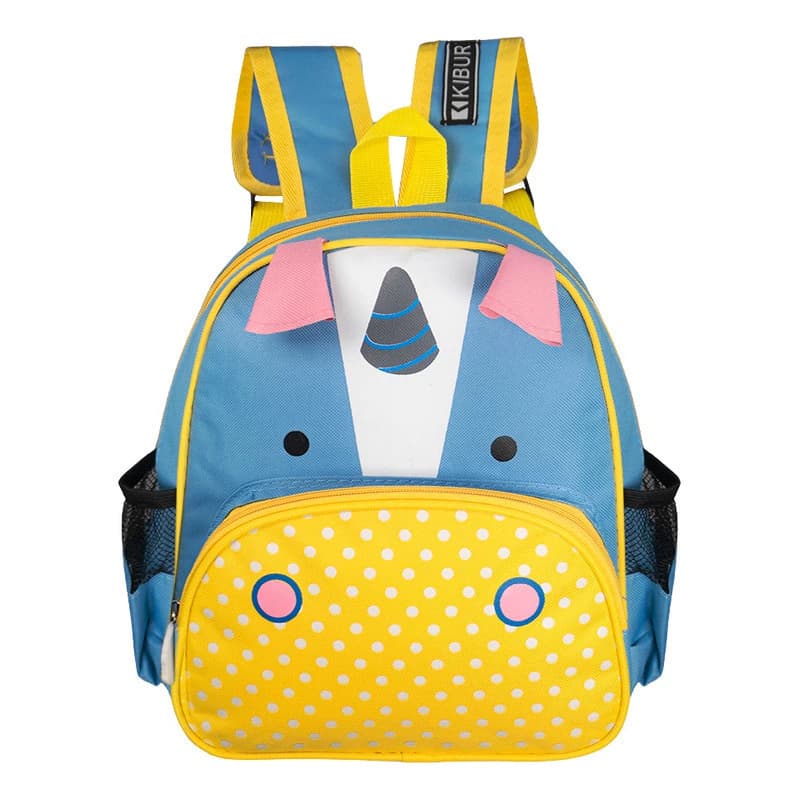Mochilas Espalda Nena Para Jardin Escolar Niñas Liviana — Celeste y amarillo 3112 / Rinoceronte