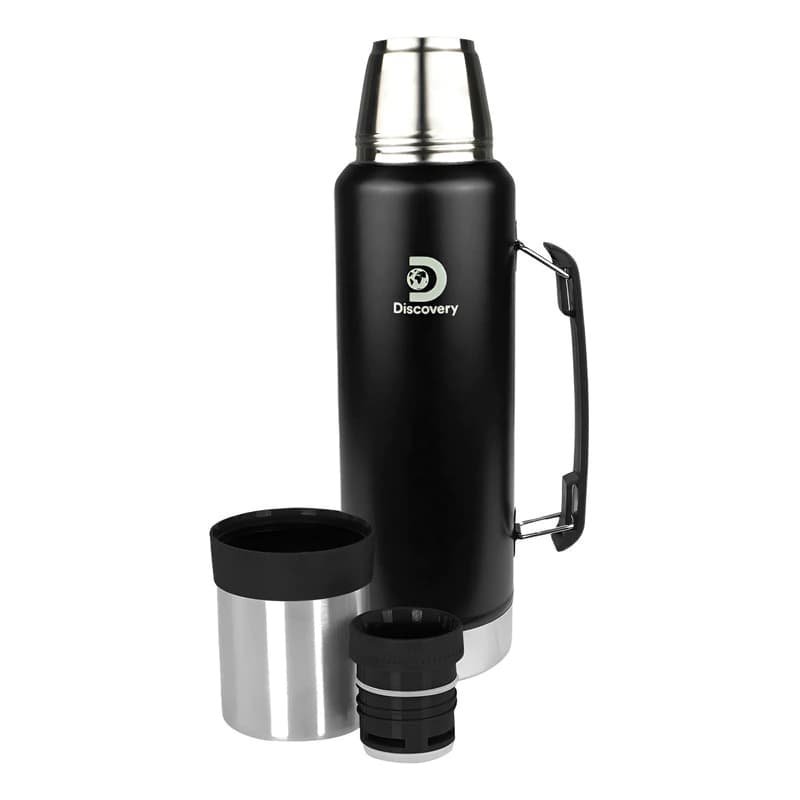 Termo Matero Discovery Adventure Acero Inoxidable 1.3 L – Calor por Horas — Negro mate