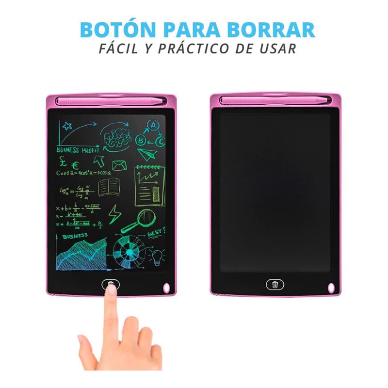 Pizarra Mágica LCD T-Go 8.5" Rosa — Dibujo y Escritura Digital sin Papel