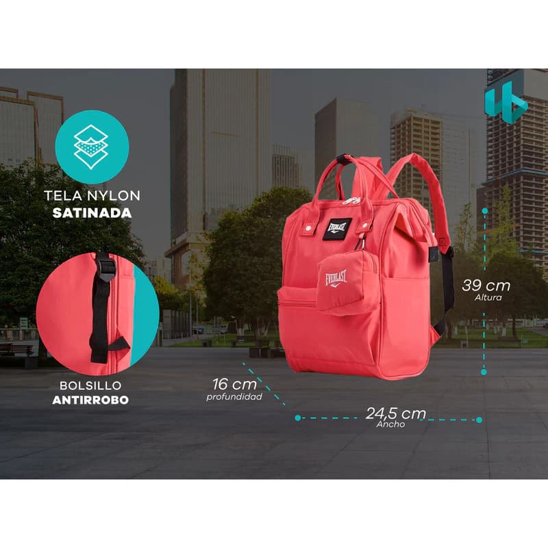Mochila Urbana Everlast Boca de Pez Antirrobo con Monedero – Mujer
