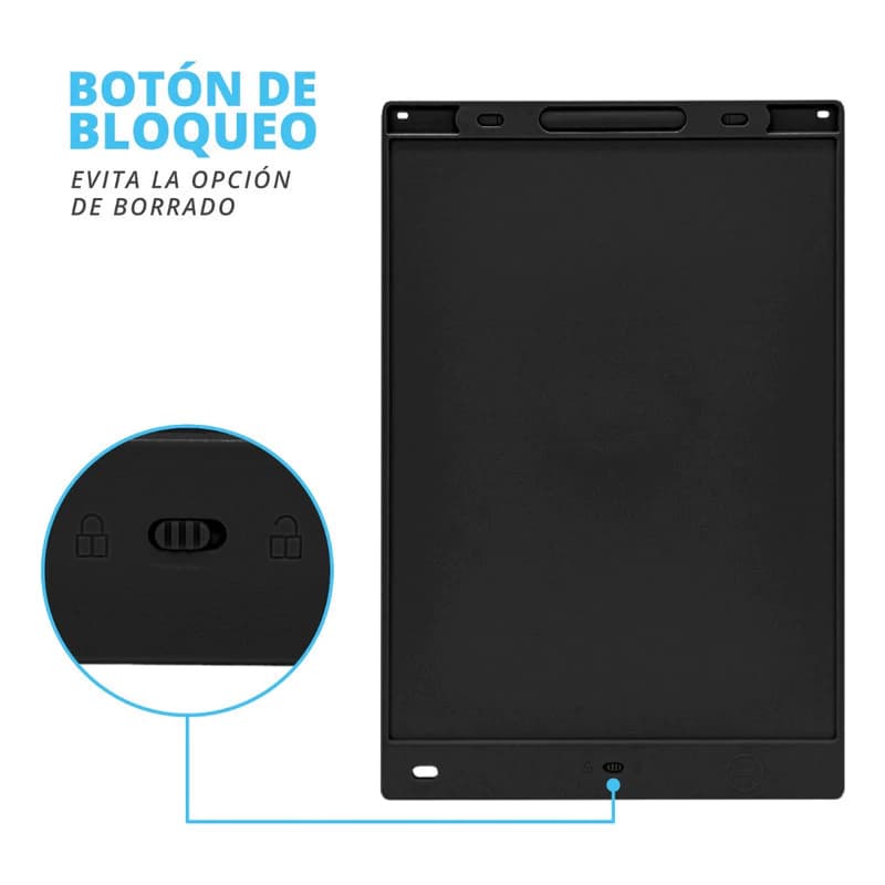Pizarra Mágica LCD Multicolor 12" T-Go — Dibujo y escritura borrable