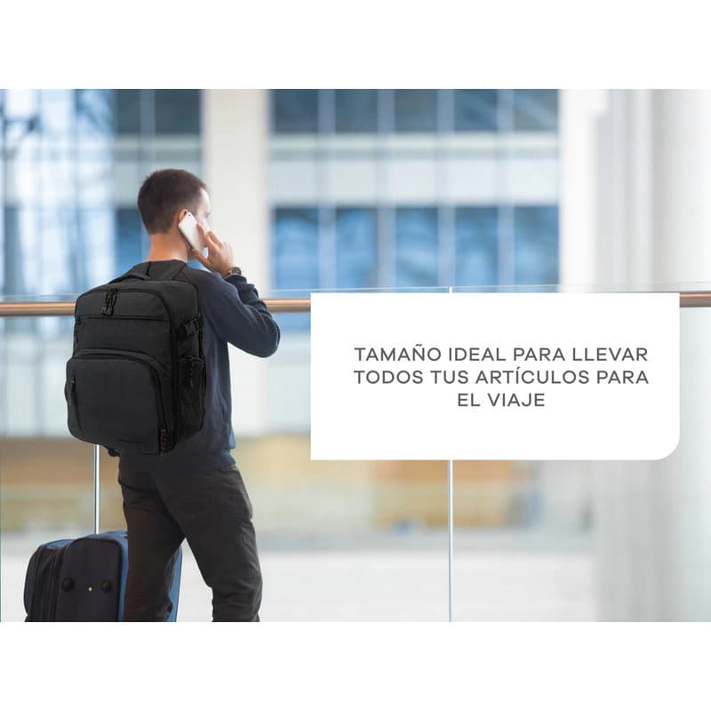 Mochila de Viaje con Compartimento para Notebook Bagcherry 18 L Negro | 6 Bolsillos