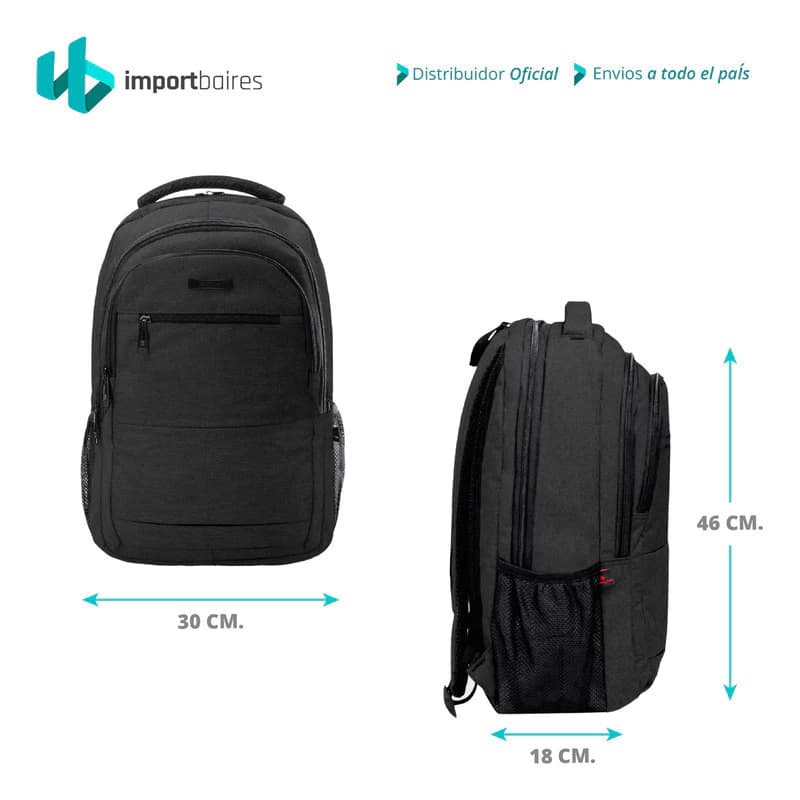 Mochila Bagcherry Urbana Unisex 430015 15.6 Para Notebook — Gris / Liso