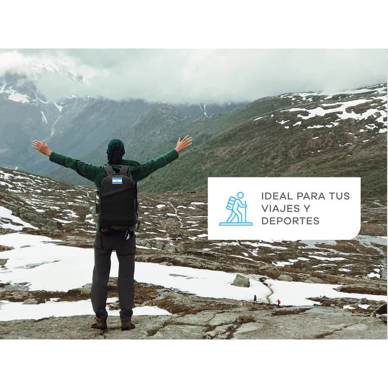 Mochila Táctica Reforzada para Camping y Trekking con Parches de Regalo T-GO EM170 — Negro / Liso