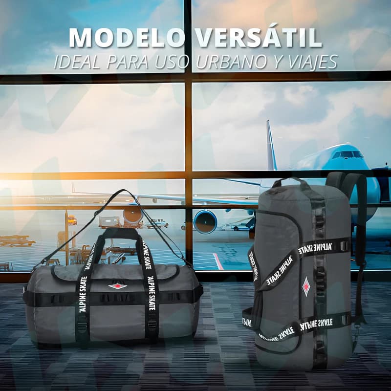 Bolsos Deportivos Para Hombre Mujer Convertibles A Mochilas — Gris Alpine 15870