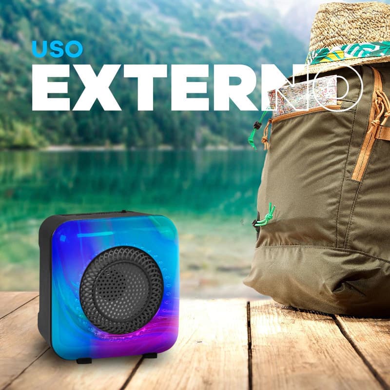Parlante Bluetooth T-Go Tokio con Luces LED y Radio FM | Portátil