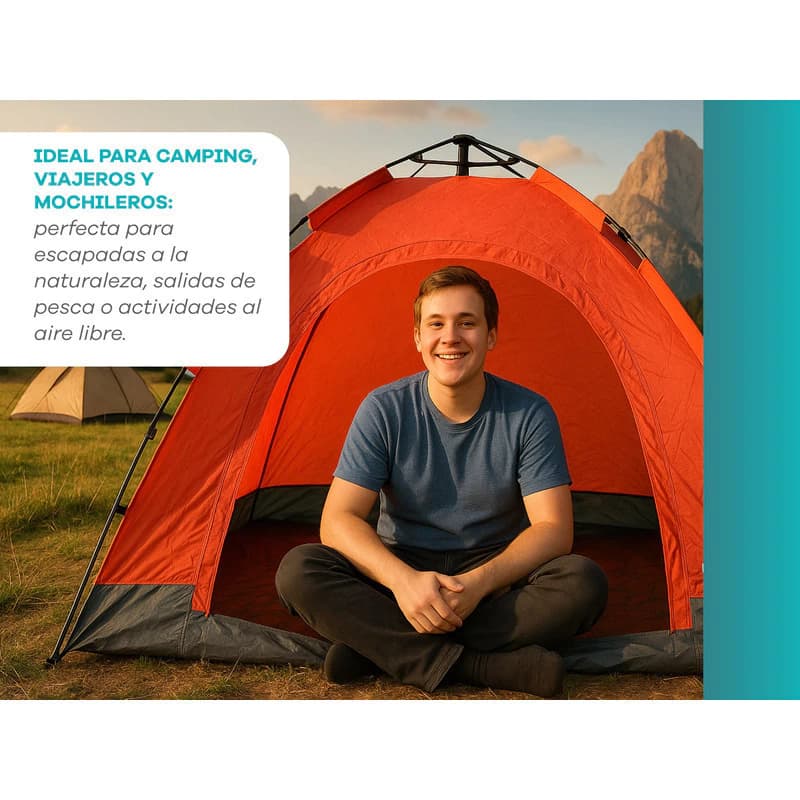 Carpa Camping Autoarmable Discovery 3 Personas Iglú, Liviana y Resistente