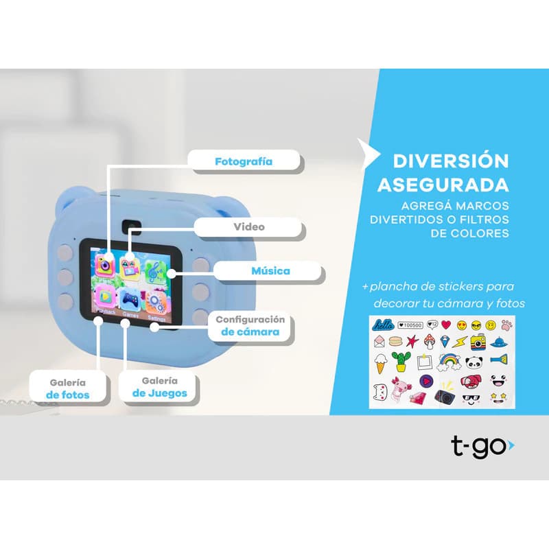 Cámara Mini Impresora Térmica Portátil 1080p Video Niños — Lila