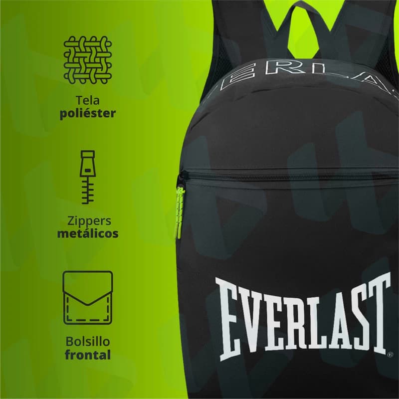 Mochila Everlast Urbana 21L Nylon Reforzada – 43x30x15 cm — Gris 27398
