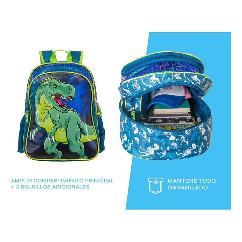 Mochila Escolar | Para Nenes Jardín T-go 14 | Dino T-rex