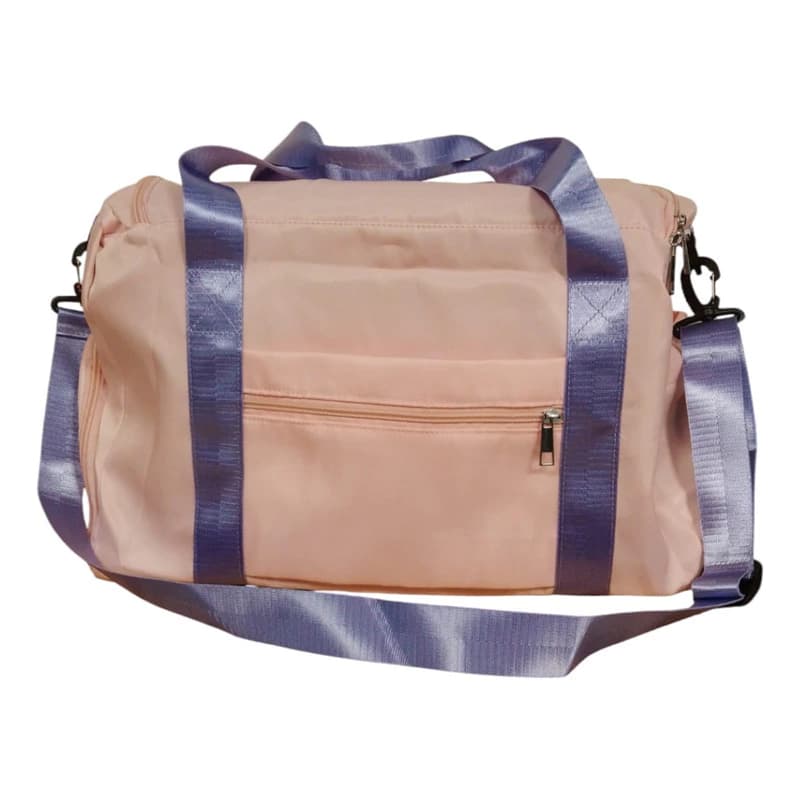 Bolso Deportivo Trendy 6 Bolsillos Gym y Urbano Rosa — Tira Ajustable