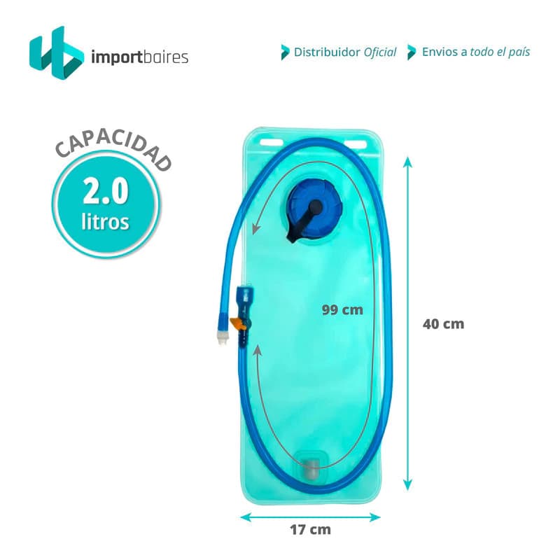Mochila Trekking 40 Litros + Bolsa De Agua 2lts Hidratacion