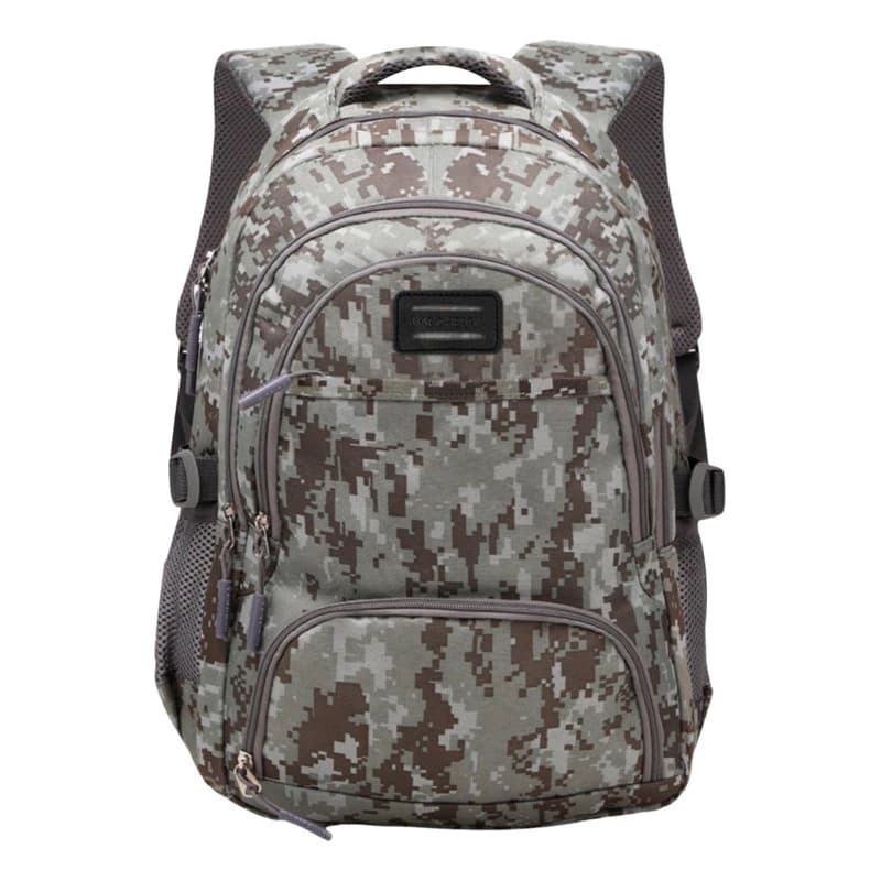 Mochila Porta Notebook 15.6" Bagcherry Nylon Premium 25L Reforzada — Gris Oscuro Camuflado 430305 / Liso