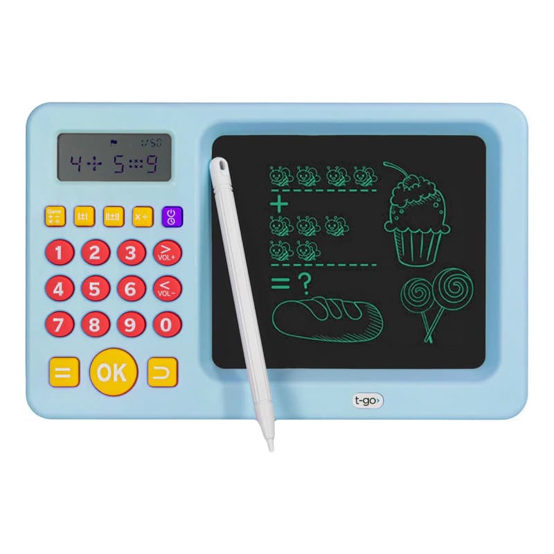Tablero Educativo Matemático Infantil T-Go | Pizarra de Cálculos para Niños — Celeste