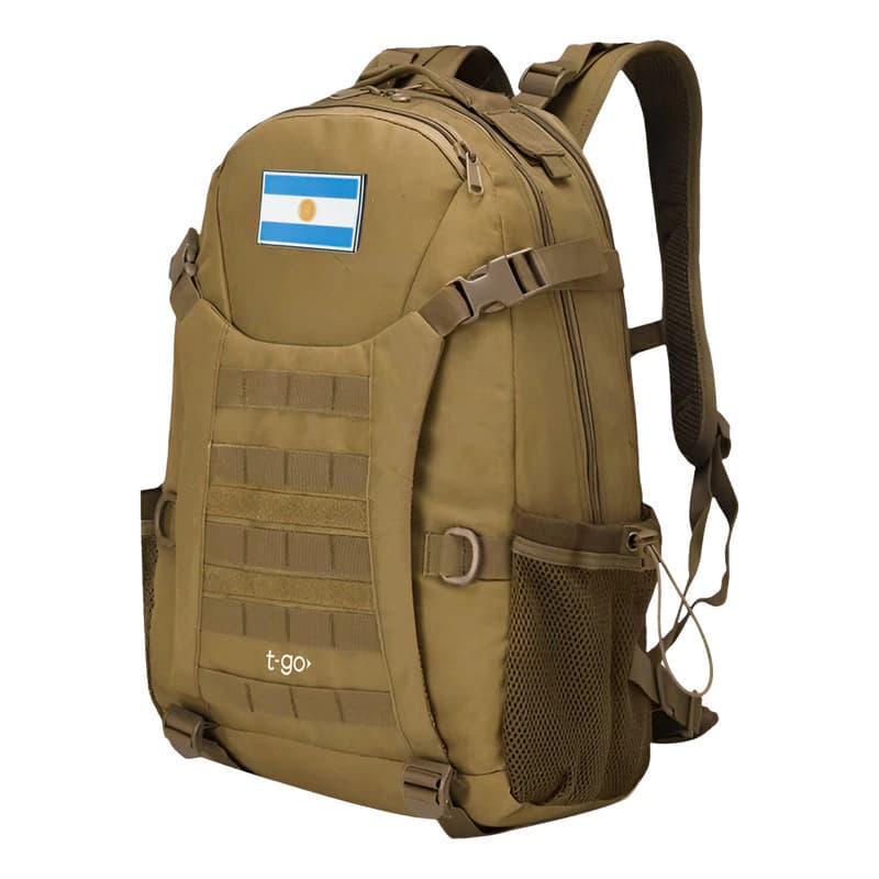 Mochila Táctica Urbana 40 L con Porta Notebook T-GO EM161 — Camel / Liso