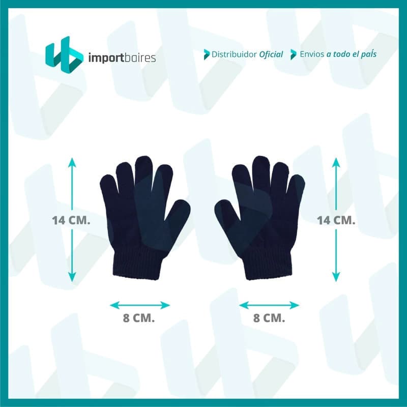 Set Gorro con Pompón + Guantes Niños N.A.S.A — Acrílico abrigado 2 a 10 años — Azul oscuro