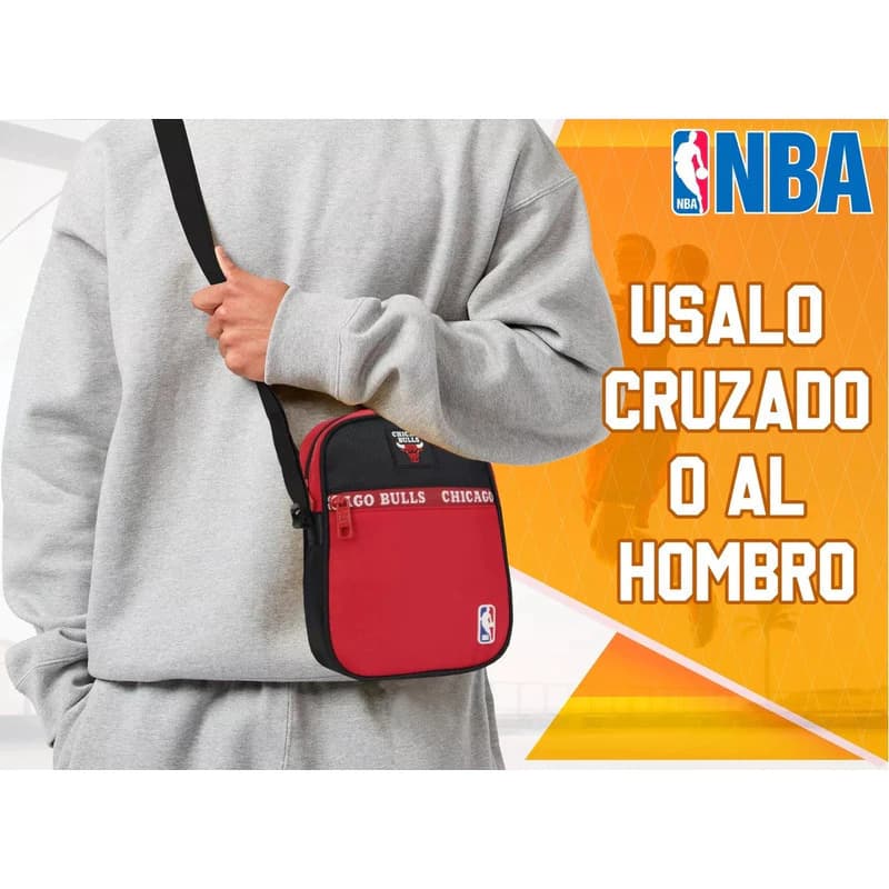 Bandolera deportiva hombre: viví tu pasión con estilo — Negro Equipo Chicago Bulls / Liso