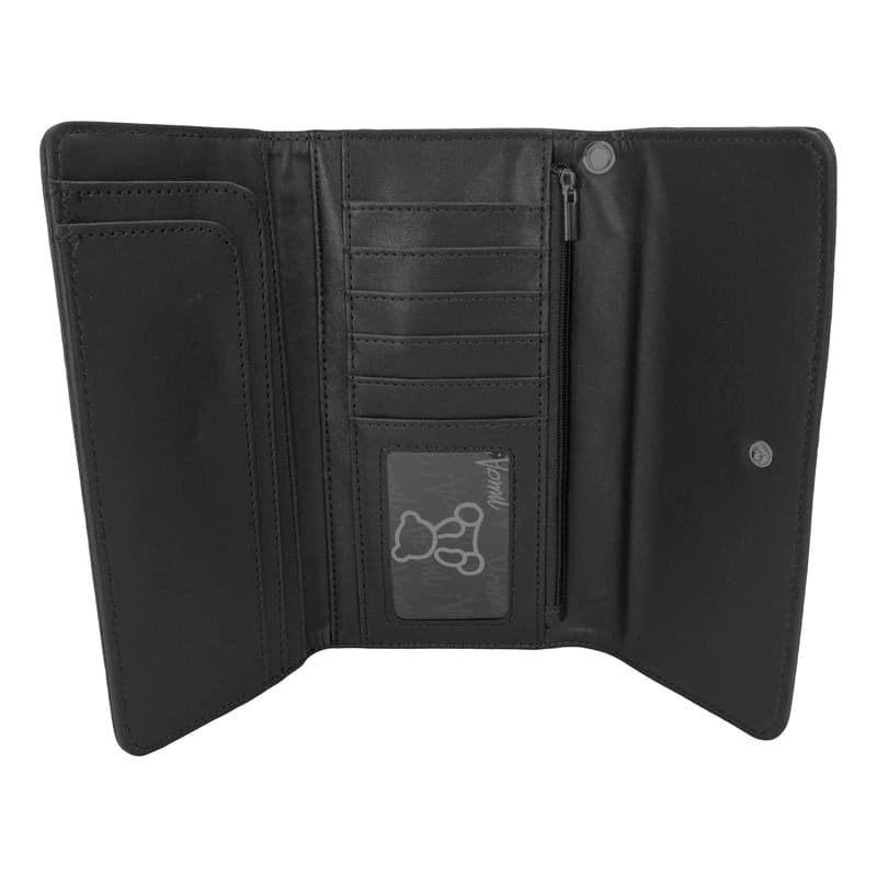 Billeteras Mujer Cuero Pu Muaa Monedero Tarjetero + Llavero — Azul / Liso