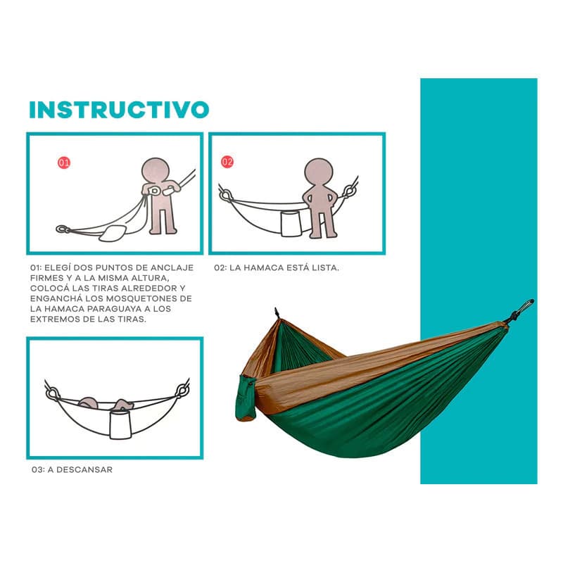 Hamacas Paraguayas Camping Discovery Bolso Liviana — Negro / Lisa