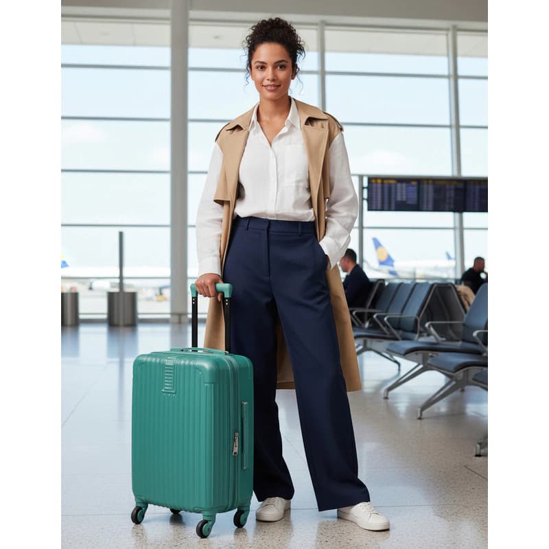 Valija Carry On CARRION 20" -- Liviana, Resistente y Lista para Viajar ? — Verde claro