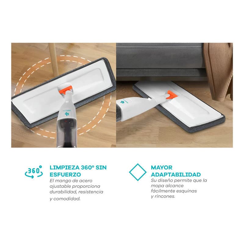 Mopa Plana Spray Mop Importbaires Rociador 4 Repuestos