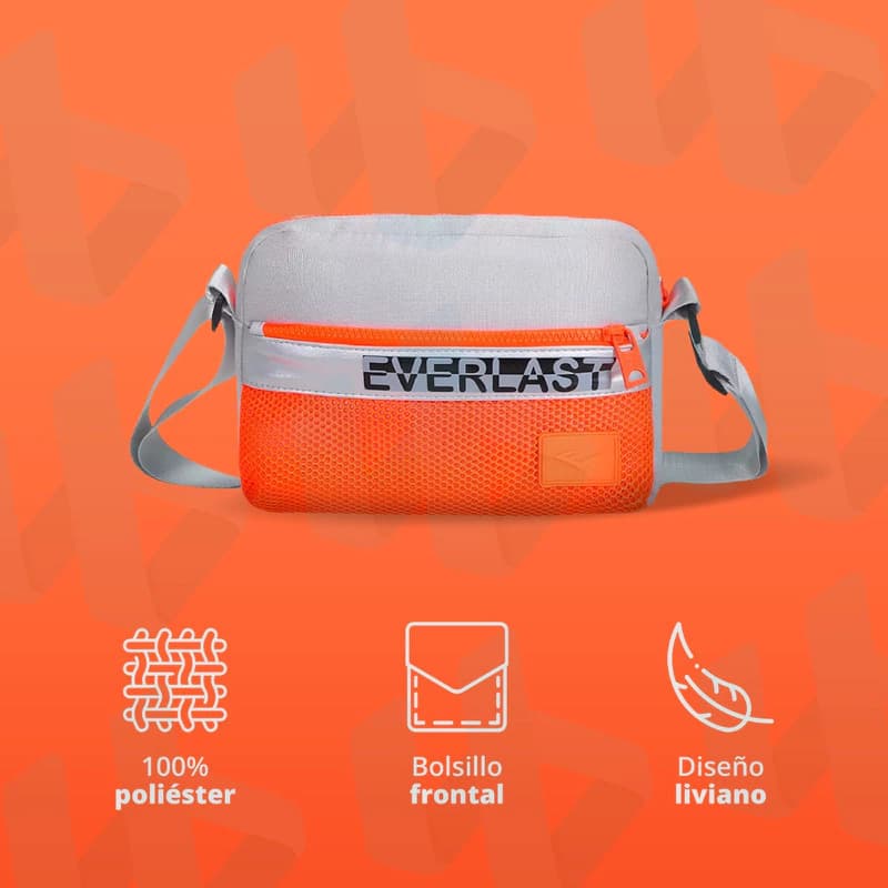 Morral Bandolera Everlast 16207 | Bolso Cruzado Deportivo Naranja