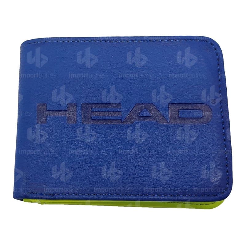 Billetera Hombre Head Eco Cuero PU 16 Tarjetas Urbana Negro/Azul — Negro
