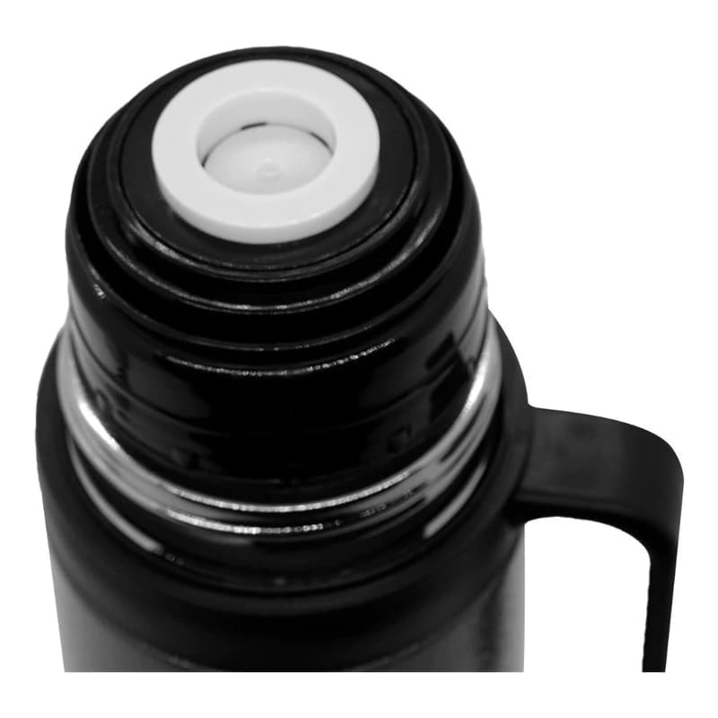 Termo Bala Mate 1 Litro con Manija Discovery Adventure - Acero Inox, Boca Ancha — Negro