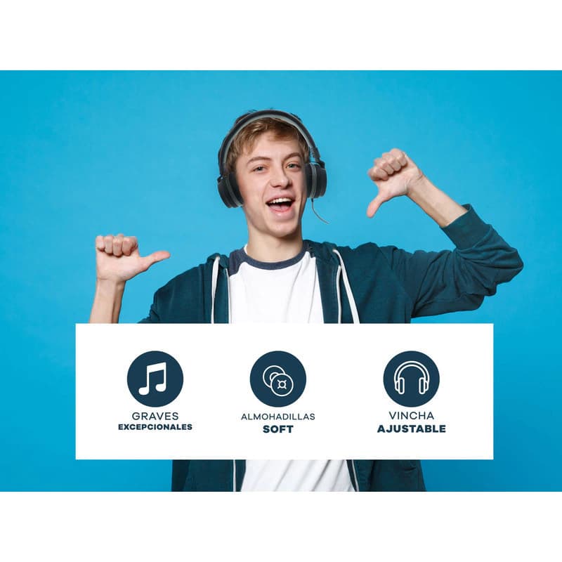 Auriculares Infantiles con Micrófono PRO21 — Para Tablet, Celular y PC — Negro con Rojo