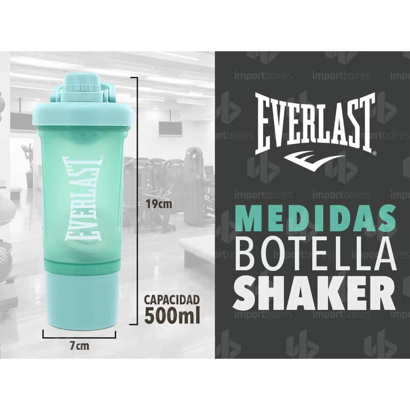 Shaker Deportivo Everlast 500 ml con Filtro Mezclador — Sin grumos, sin derrames — Fucsia
