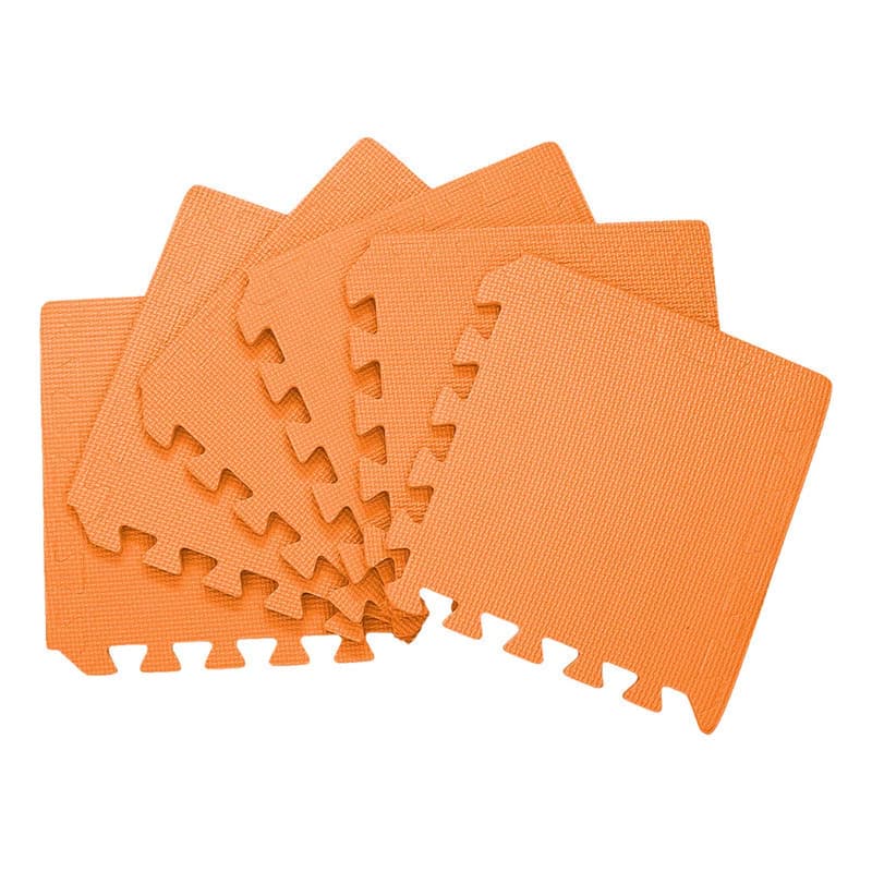 Piso Goma Eva Encastrable MultiEva 6 Piezas con Bordes Antigolpes 30x30cm — Naranja / Liso