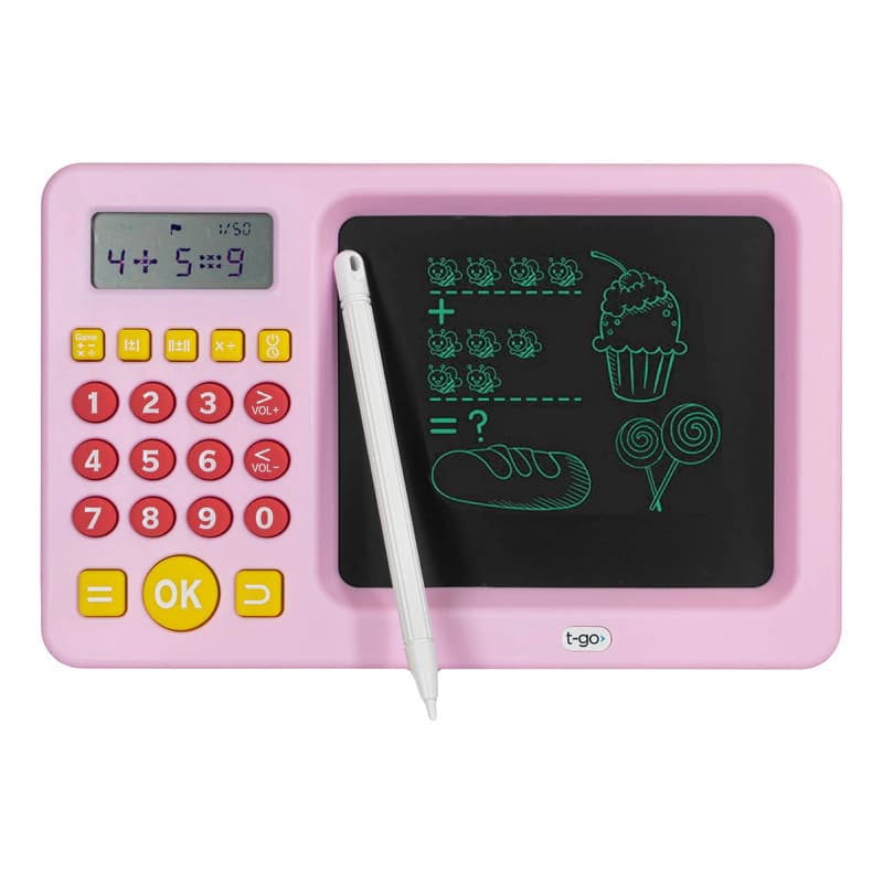 Tablero Educativo Matemático Infantil T-Go | Pizarra de Cálculos para Niños — Rosa