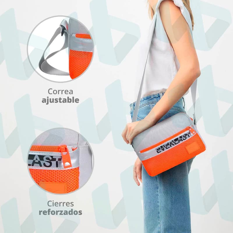 Morral Bandolera Everlast 16207 | Bolso Cruzado Deportivo Naranja
