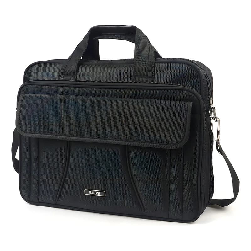 Maletín para Laptop Bossi con 3 Compartimentos Acolchado Negro