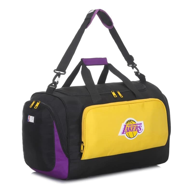 Bolso Deportivo Hombre Mujer Nba Original Bolsillo Lateral — Negro y Marillo 16356 / 16354