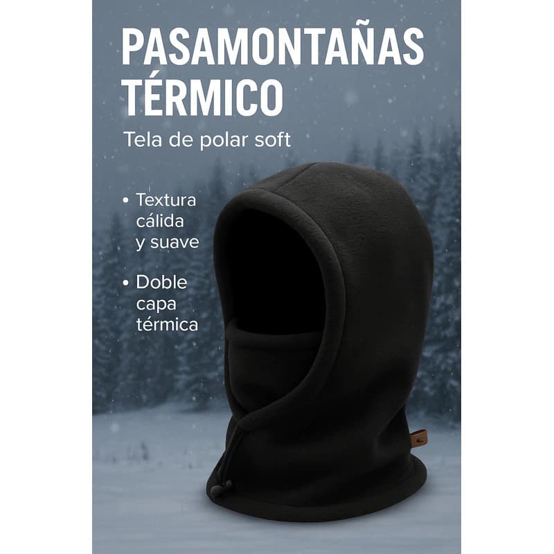 Pasamontañas Polar Térmico Ajustable Piuke | Moto, Ski y Urbano — Azul / Liso / Unico